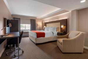una camera d'albergo con letto e scrivania di Westminster Hotel a Livingston