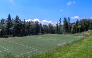 a soccer field with two soccer goals on it at Awesome Apartment In Pohorje With Wifi in Pohorje