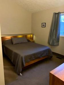 a bedroom with a bed in a room with a window at Endless Mountain Resort in Union Dale