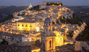 A general view of Modica or a view of the city taken from the holiday home