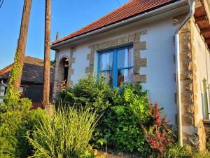 a house with a window and some bushes at Kisbagoly Vendégház in Parád