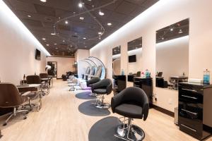 a salon with a row of chairs and mirrors at Showboat Hotel Atlantic City in Atlantic City