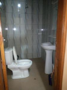 a bathroom with a toilet and a sink at ROYAL HOUSE INTERNATIONAL in Porto-Novo