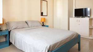 1 dormitorio con 1 cama y TV en un armario en Cozy studio apt in Terra Branca with WIFI - LCGR en Praia