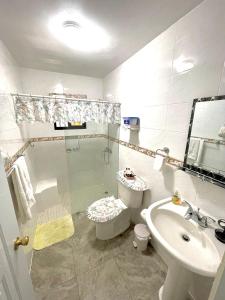A bathroom at Relajante apartamento frente al Rio