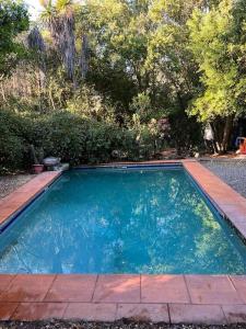 una piscina de agua azul en un patio en Bosque Mágico Oasis La Campana Hijuelas, en Ocoa