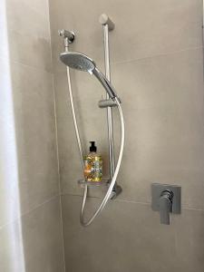 a shower in a bathroom with a bottle on a shelf at Cà di Buole 8B in Mestre