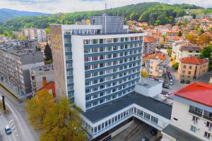 an aerial view of a building in a city at Studio in the center of Gabrovo in Gabrovo