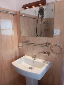 a bathroom with a white sink and a mirror at Regent Residencies - Colombo in Colombo