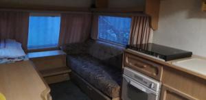 Noclegi u Janinki - LISICA في أوستروفيتس شفينتوكجسكي: غرفة معيشة مع أريكة ونوافذ