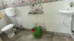 a bathroom with a toilet and a sink at The Orchid Inn in Kolkata