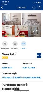 a screenshot of a cell phone of a room at CASA PATTI in Livorno