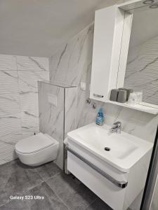 y baño con lavabo blanco y aseo. en Apartman Lavanda, en Krapina