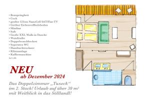 a floor plan of a new december residence at Boutique-Pension Jägerwirt in Scheffau am Wilden Kaiser