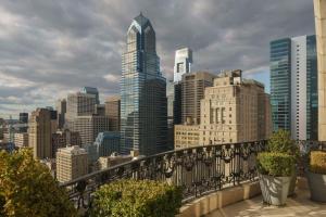 a view of a city skyline with tall buildings at The Bellevue Hotel, in the Unbound Collection by Hyatt in Philadelphia