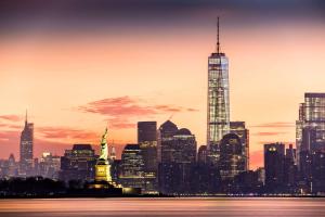 Uma visão geral de Nova York ou uma vista da cidade tirada do hotel