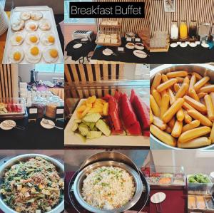 a collage of pictures of different food items at Ahad Suite Aonang in Ban Khlong Haeng