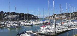 a bunch of boats docked in a harbor at Appartement avec grand balcon sud et parking privé in Saint-Brieuc
