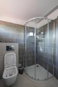 Koupelna v ubytování Apartmány v lomnickém pivovaru