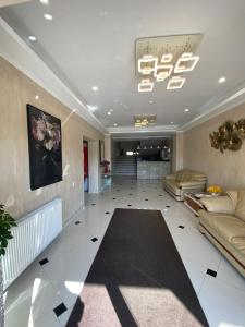 a living room with a couch and a rug at Hotel Terra Iasi in Iaşi +46 photos