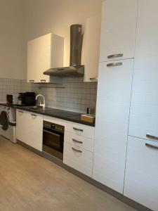 Ett kök eller pentry på Stilvolle Luxus City-Apartment