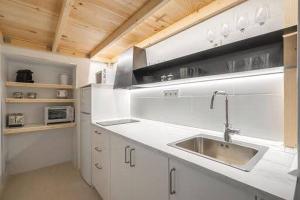 a kitchen with a sink and a counter top at CASA ALTA LOFT in Málaga