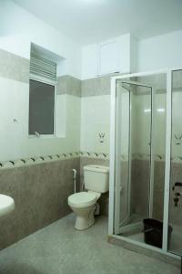 Golden Residencies - Colombo - 3 Bed Apartment في كولومبو: حمام مع مرحاض ودش زجاجي