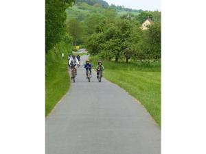 um grupo de pessoas andando de bicicleta por uma estrada em Apartment in Tauberbischofsheim em Tauberbischofsheim