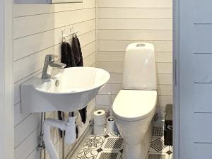 un bagno con lavandino e WC di 4 star holiday home in VINTROSA-By Traum a Vintrosa Altre 12 foto