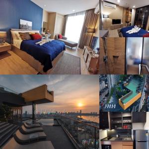 un collage de fotos de una habitación de hotel en Edge Central Pattaya by JJJ en Pattaya Central