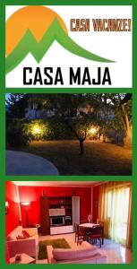 uma colagem de duas fotos de um sinal de casa marla em CASA MAJA casa per vacanze abruzzo em Lettomanoppello