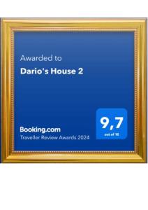 Certifikát, hodnocení, plakát nebo jiný dokument vystavený v ubytování Dario's House 2
