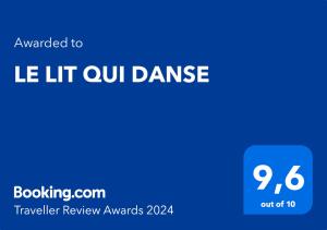 un rectángulo azul con las palabras le eleva la ambulancia en LE LIT QUI DANSE, en Mollans-sur-Ouvèze