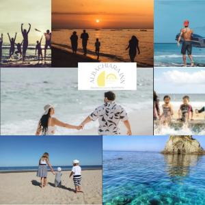 a collage of photos of people on the beach at ALBACHIARA INN Residence Apartments in Ameglia