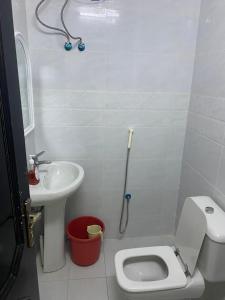 فندق الهدى في المدينة المنورة: حمام صغير مع مرحاض ومغسلة