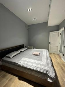 een slaapkamer met een groot bed in een kamer bij Apartment 5 in Doesjanbe