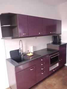 Η κουζίνα ή μικρή κουζίνα στο Ferienwohnung an der Brauerei