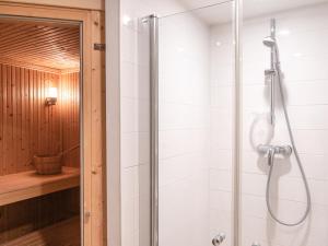 a shower with a glass door in a bathroom at Chalet Argentière, 5 pièces, 8 personnes - FR-1-343-184 in Chamonix