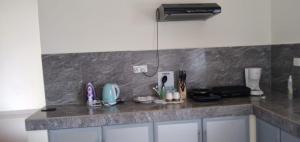 a kitchen with a counter top with a sink at Saragama Apartment in Kurunegala