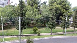 a view of a park with trees and a street light at Rolfi in Neuquén