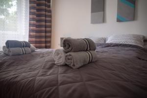 Ένα ή περισσότερα κρεβάτια σε δωμάτιο στο Kincses Vendégház