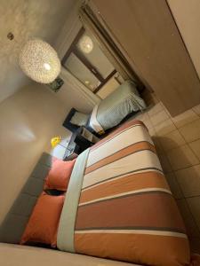 um quarto com uma cama grande num quarto em DYNAMIQUE ET SPLENDIDE em Bourgoin-Jallieu