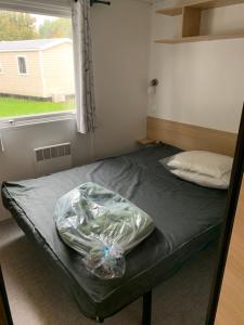 Postel nebo postele na pokoji v ubytování Mobil-Home -10 minutes Océan