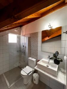 アギオス・ゲオルギオスにあるParadises's Nestのバスルーム(白いトイレ、シンク付)