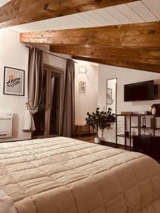 1 dormitorio con 1 cama grande en una habitación en A casa di Alberta B&B Relais, en Rotondella