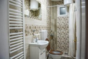 a small bathroom with a toilet and a sink at White Arrow Apartment in Bajina Bašta