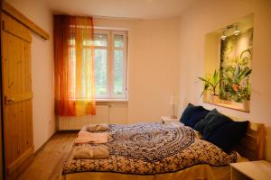 Krevet ili kreveti u jedinici u okviru objekta Cozy Hillside Home in Budapest with Patio