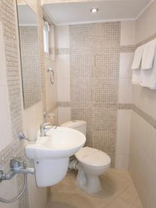 ein Bad mit einem WC und einem Waschbecken in der Unterkunft Family Hotel White House in Pomorie