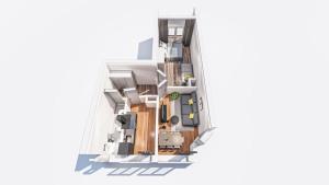 una ilustración del plano del suelo de una casa en Schickes zwei Zimmer Apartment Kostenl Parkm auf der Strasse, en Hamburgo