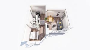 a rendering of a floor plan at Charming Apartment in prime location in Hamburg